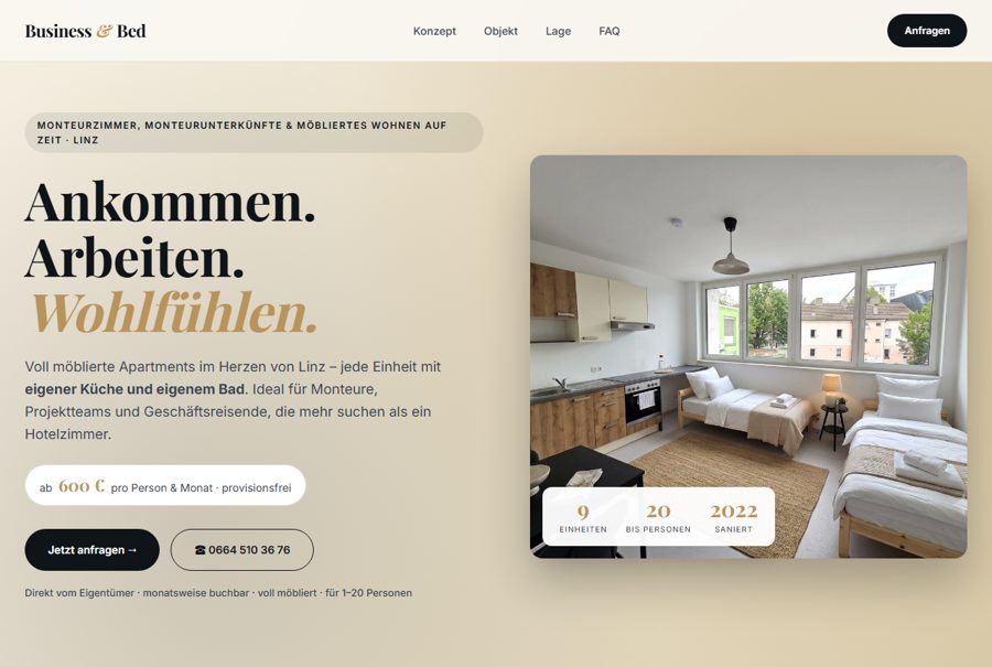 Website Business & Bed